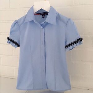 French Toast Girls Light Blue Blouse Short Sleeve School Uniform Shirt Size 3T